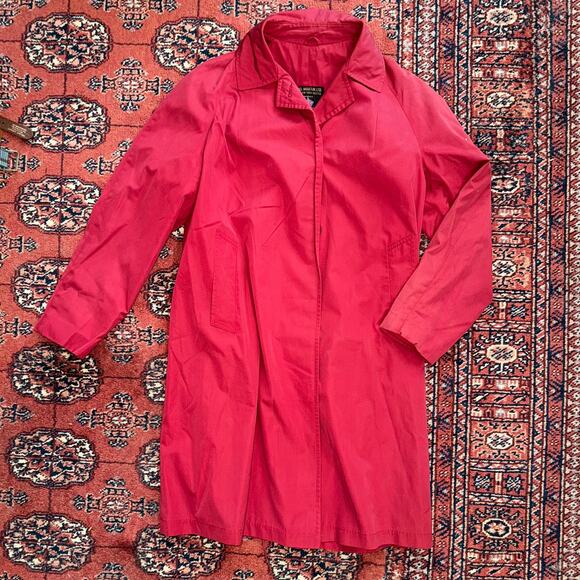 VTG Samuel Martin, Ltd. The Flag Line Nino Lightweight Cranberry Red Raincoat - Picture 1 of 10